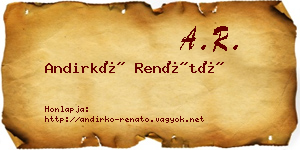 Andirkó Renátó névjegykártya